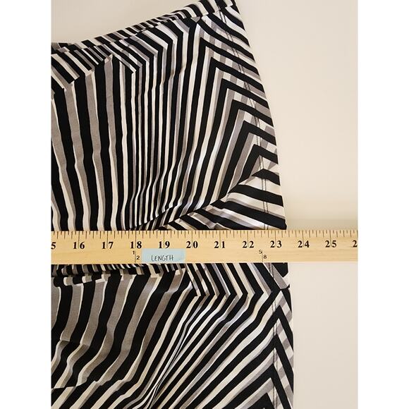 WORTHINGTON Black White Geometric Career Stretch Sleeveless Lightweight Top SZ L - Picture 6 of 7